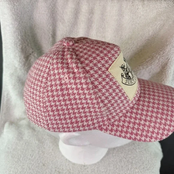 Y2K Juicy Couture Houndstooth Plaid Hat One Size - Picture 5 of 8